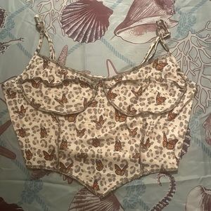 Butterfly Cropped Cami Asymmetrical Top